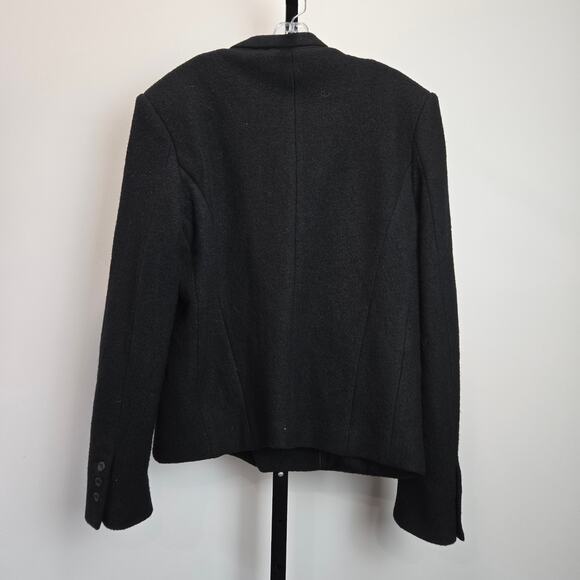 CH Carolina Herrera Wool Black Blazer Jacket Double Breasted Dark Academia Large - Picture 6 of 9